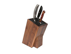 Kapoosh Walnut Slotless Knife Block with Flex Rod Storage